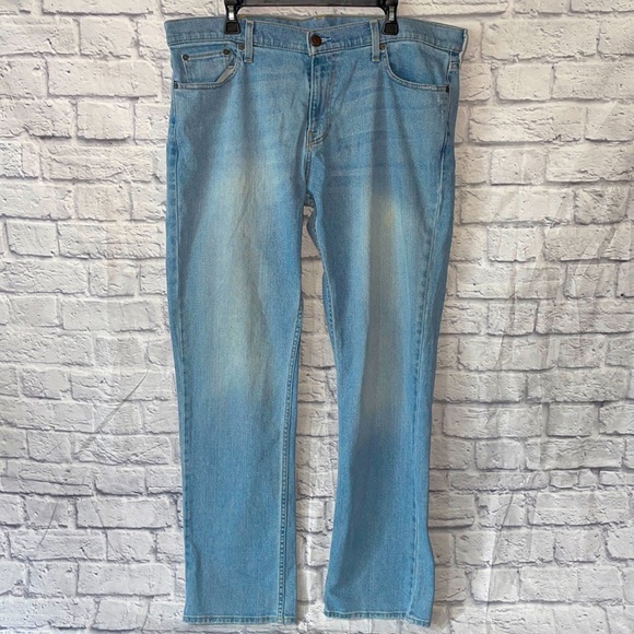 Hollister Light Acid Wash Denim Slim Straight Fit Mens 38x34 Casual Jean Pants - Picture 2 of 14